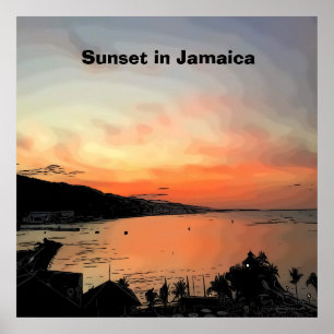 Sonnenuntergang in Jamaika Poster