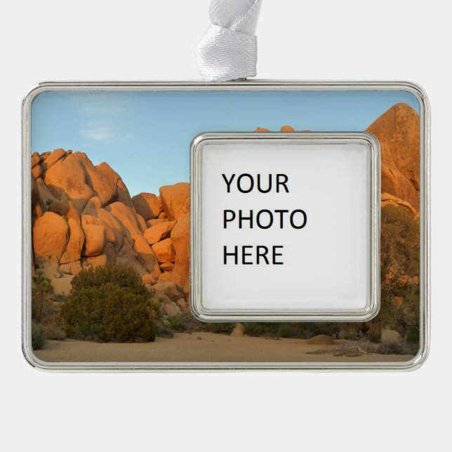 Sonnenuntergang in Joshua Tree Rahmen-Ornament Silber (Vorderseite)