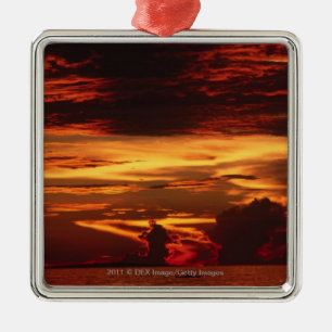 Sonnenuntergang in Meer Silbernes Ornament