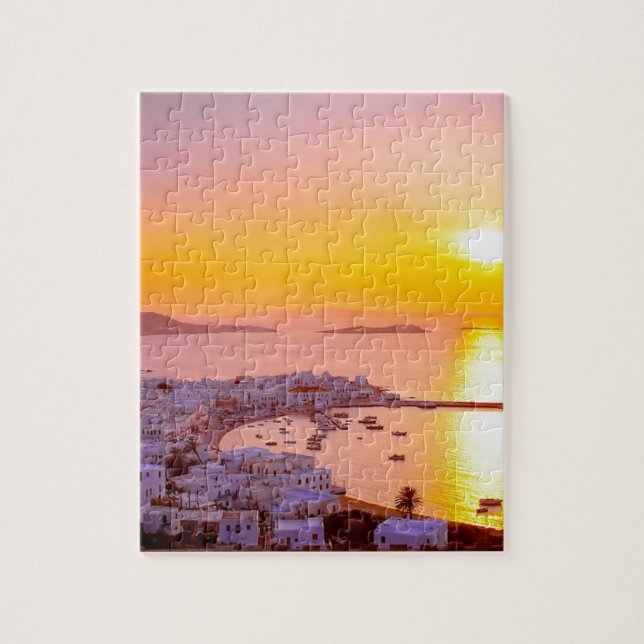 Sonnenuntergang in Mykonos, Griechenland (Vertikal)