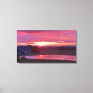 SONNENUNTERGANG IN NEW YORK STAAT CANVAS DRUCKEN LEINWANDDRUCK