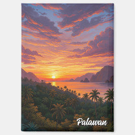 Sonnenuntergang in Palawan Philippinen Reise Magnet