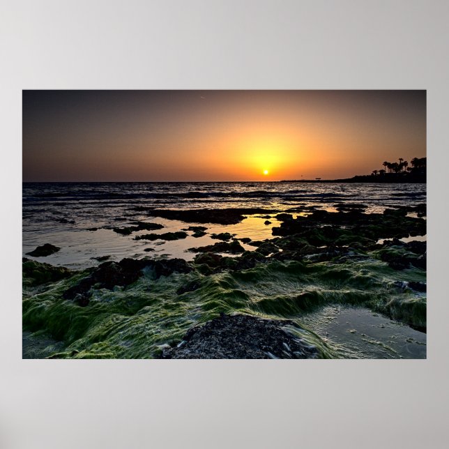 Sonnenuntergang in Paphos, Zypern (2512) Poster (Vorne)