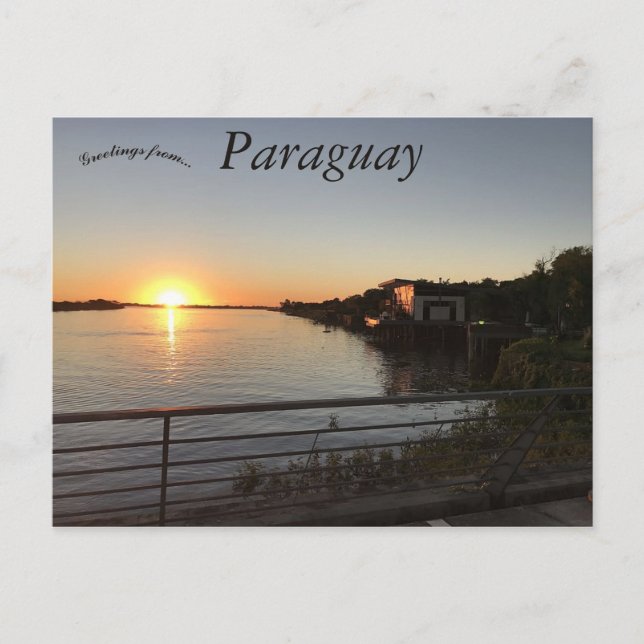Sonnenuntergang in Paraguay Postkarte (Vorderseite)