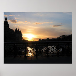 Sonnenuntergang in Paris Poster