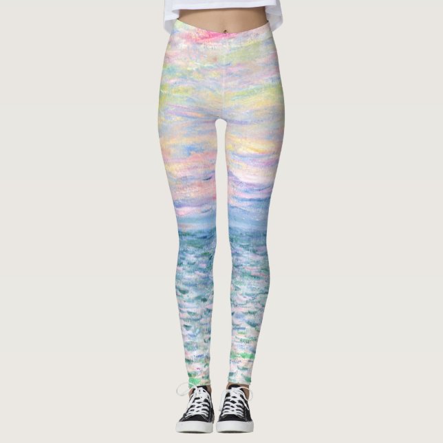 Sonnenuntergang in Pourville durch Monet Leggings (Vorderseite)