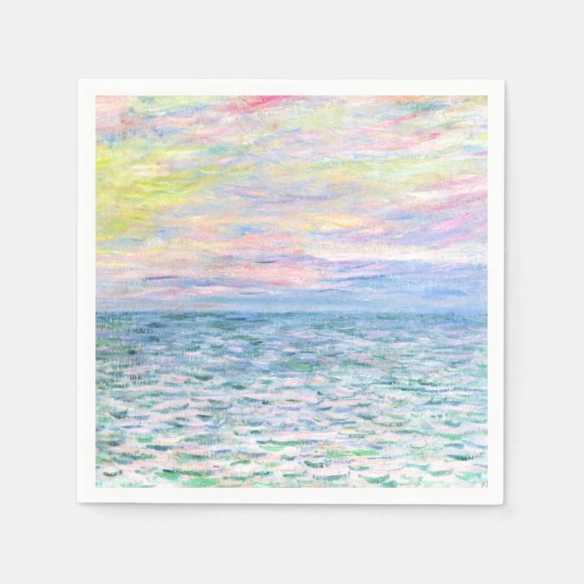 Sonnenuntergang in Pourville durch Monet Serviette (Vorderseite)