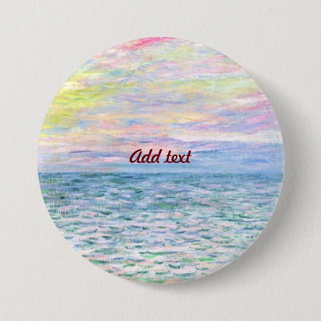 Sonnenuntergang in Pourville durch Monet TEMPLATE Button (Vorderseite)
