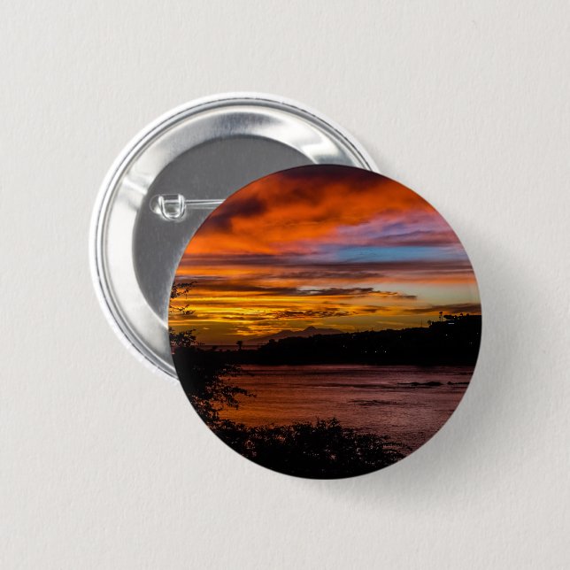 Sonnenuntergang in Praia, Kap Verde Button (Vorne & Hinten)