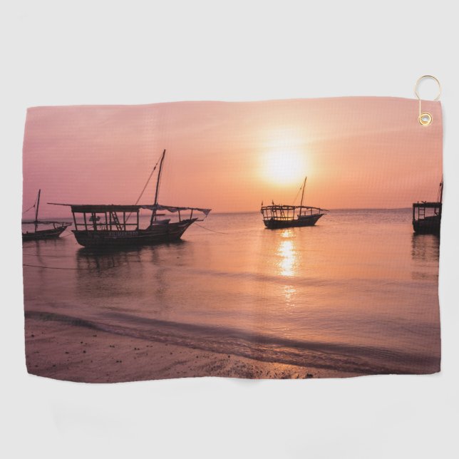 Sonnenuntergang in Sansibar Golfhandtuch (Horizontal)