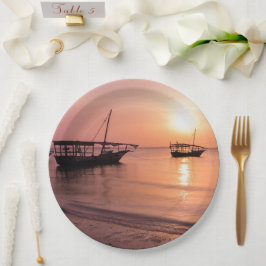 Sonnenuntergang in Sansibar Pappteller