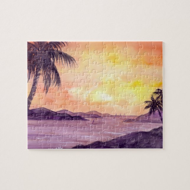 Sonnenuntergang in Tropen von Farida Greenfield (Horizontal)