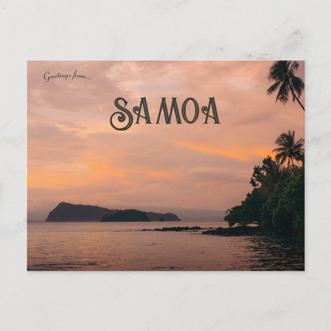 Sonnenuntergang in Upolu Samoa Postkarte (Vorderseite)