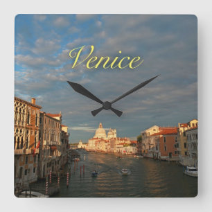 Sonnenuntergang in Venedig Italien Quadratische Wanduhr