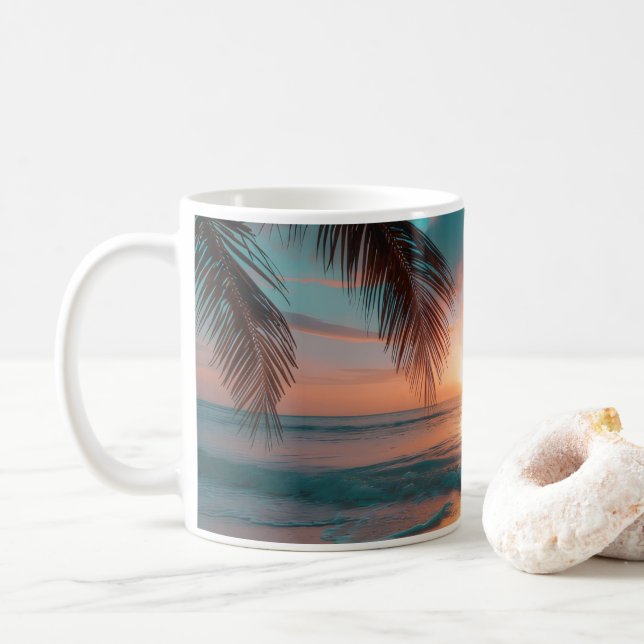 Sonnenuntergang Kaffeetasse (Mit Donut)