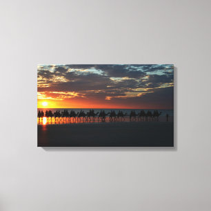 Sonnenuntergang-Kamel-Fahrt, Broome, Australien - Leinwanddruck