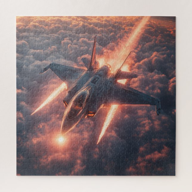 Sonnenuntergang Kämpfen über Wolken - Puzzle (Vertikal)