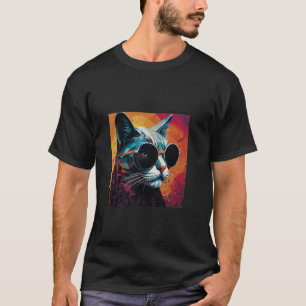 Sonnenuntergang Katze T-Shirt