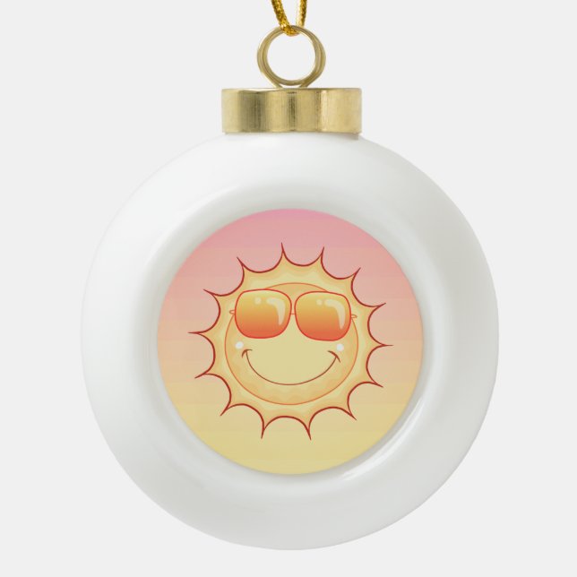 Sonnenuntergang Keramik Kugel-Ornament (Vorderseite)