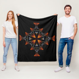 Sonnenuntergang-Kreuz Fleecedecke
