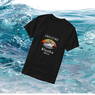 Sonnenuntergang Kreuzfahrt Alaska Schwarz Personal T-Shirt