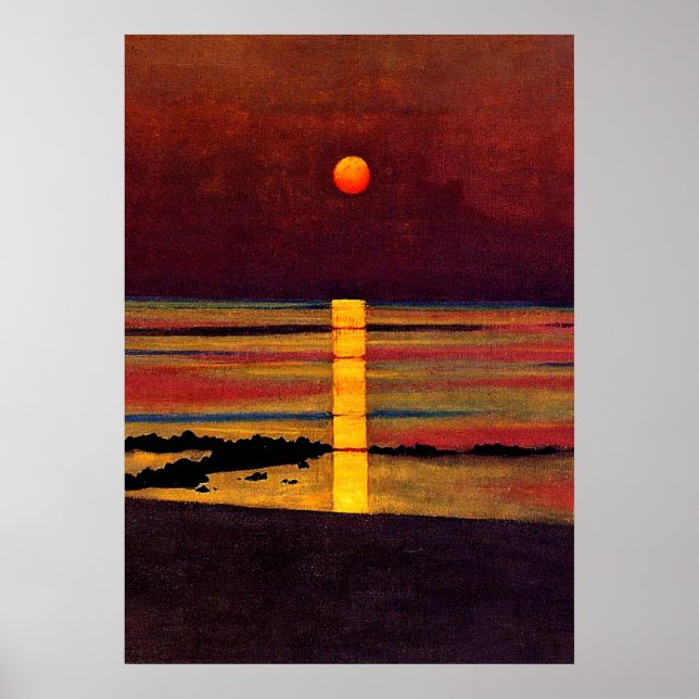 Sonnenuntergang, Kunstmalerei Poster (Vorne)