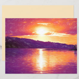Sonnenuntergang Küste Orange Lila Decoupage