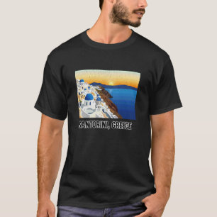 Sonnenuntergang Küstenlandschaft Santorin Griechen T-Shirt