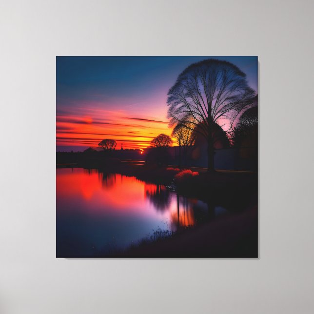 Sonnenuntergang Landschaft 1 Leinwanddruck (Vorderseite)