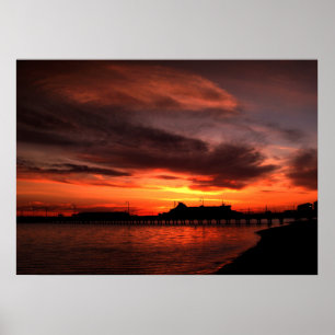 Sonnenuntergang - Landschaftsbild Stadtlandschaft  Poster