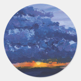 Sonnenuntergang Landschaftsschutzaufkleber Runder Aufkleber