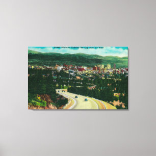 Sonnenuntergang-Landstraße, die Spokane vom Weste Leinwanddruck