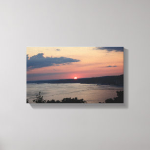 SONNENUNTERGANG-LEINWAND DES SEE-OZARK LEINWANDDRUCK