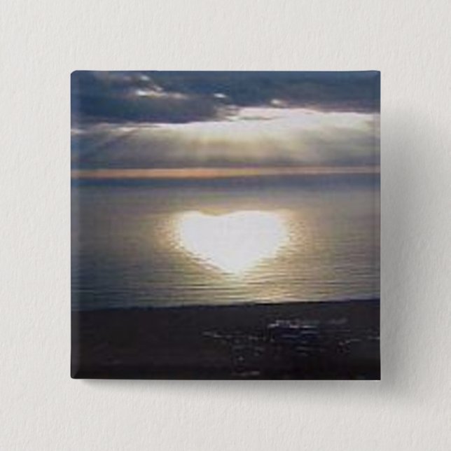 Sonnenuntergang-Liebe-Knopf Button (Vorderseite)
