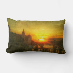 Sonnenuntergang Liebe Paris Brücke Frankreich Wurf Lendenkissen