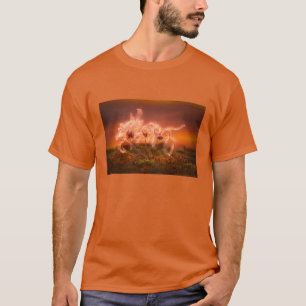 Sonnenuntergang Macro Nature Szene von Moss und Pf T-Shirt