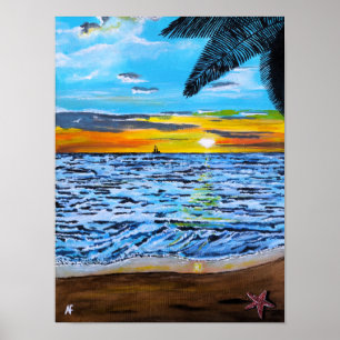 Sonnenuntergang malend von Alfred Fox Poster