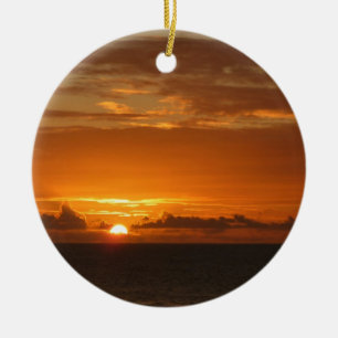 Sonnenuntergang Meer I tropische farbenfrohe Seenl Keramik Ornament