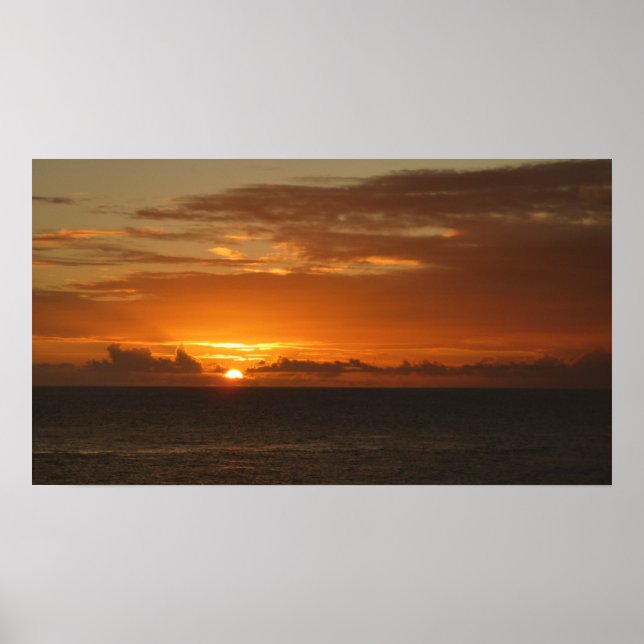 Sonnenuntergang Meer I tropische farbenfrohe Seenl Poster (Vorne)