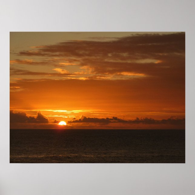 Sonnenuntergang Meer I tropische farbenfrohe Seenl Poster (Vorne)