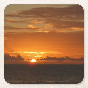 Sonnenuntergang Meer I tropische farbenfrohe Seenl Rechteckiger Pappuntersetzer