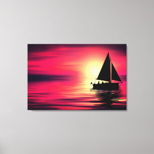 Sonnenuntergang, Meer, Segelboot-39186 Leinwanddruck