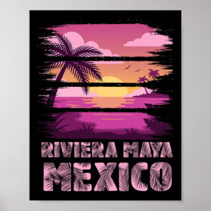 Sonnenuntergang Mexiko Riviera Maya Sommerurlaub S Poster