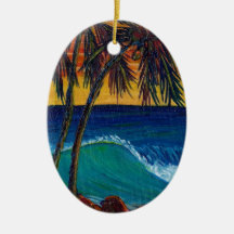 Sonnenuntergang mit 3 Palmen