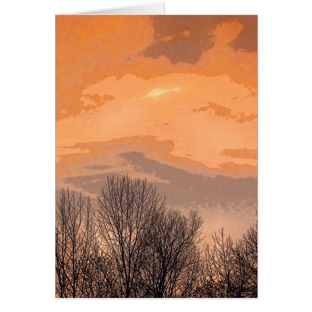 Sonnenuntergang mit bloßen Bäumen (Vorne)