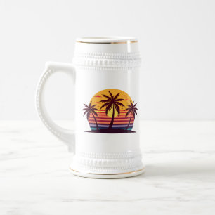 Sonnenuntergang mit Palmbaumen Vector-98801 Bierglas