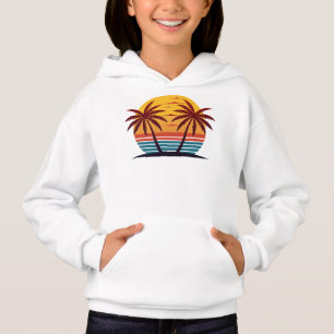 Sonnenuntergang mit Palmen Trees Vector-98802 Hoodie