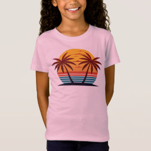 Sonnenuntergang mit Palmen Trees Vector-98802 T-Shirt