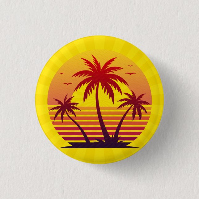 Sonnenuntergang mit Palmen Trees Vector-98805 Button (Vorderseite)