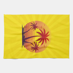 Sonnenuntergang mit Palmen Trees Vector-98805 Geschirrtuch